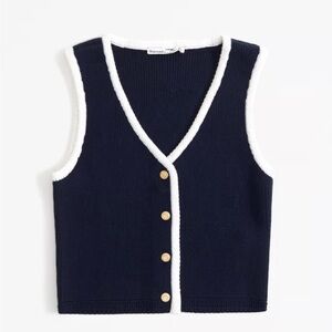 Abercrombie & Fitch Navy Blue Knit Mara Sweater Top